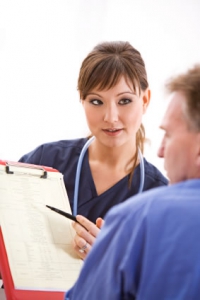 Pre-Admission Clinic Nurse discussing Medical History